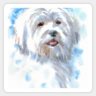 Maltese Watercolor Painting - Dog Lover Gifts Sticker